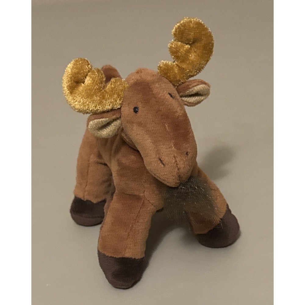 Mary Meyer Moose Finger Puppet Brown Mini Plush 5"